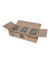 Carton ouvert contenant les boîtes de mousse boule stabilisée vert foncé