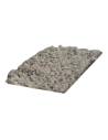 Boîte en carton ouverte remplie de lichen stabilisé naturel, gris clair, en vrac