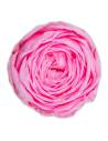 Tête de rose de jardin stabilisée rose pâle vue de face, pétales serrés et froissés