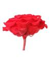 Tête de rose stabilisée King rouge vue de profil, avec son pédoncule