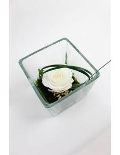 Cube déco GM rose éternelle Blanche