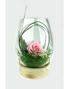 Vase Tulipa Wood S rose éternelle Rose