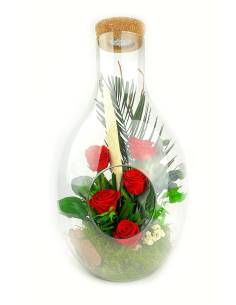 Vase Zanzi roses éternelles Rouges