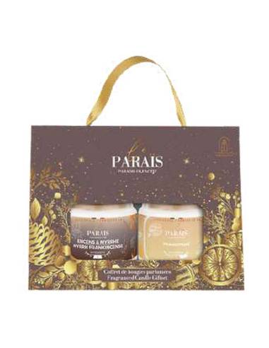 Coffret de Noël 2 bougies 150 ml Encens et Myrrhe et Frangipane