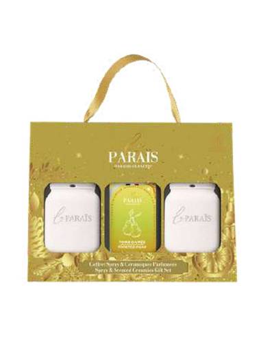 Coffret de Noël spray 50 ml et céramiques à parfumer Poire Givrée