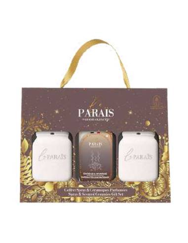 Coffret de Noël spray 50 ml et céramiques à parfumer Encens et Myrrhe