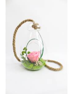 Suspension globe "Rose éternelle Rose clair"