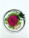 Boule déco rose éternelle Fuchsia lichen, vue 3