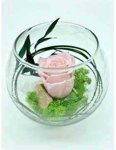 Boule déco rose éternelle Rose lichen 2