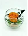 Boule déco rose éternelle Orange lichen