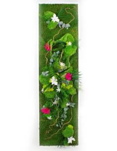 Tableau végétal stabilisé slim XL orchidée Fuchsia et Blanc