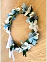 Couronne de fleurs - jasmin blanc et hortensia bleu, vue 6