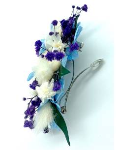 Barrette de Fleurs Préservées - Douceur bleutée 2