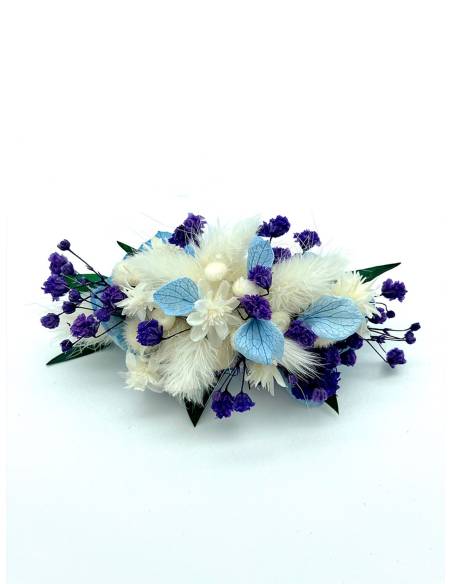 Barrette de Fleurs Préservées - Douceur bleutée, vue 3