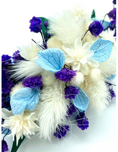 Barrette de Fleurs Préservées - Douceur bleutée, vue 4