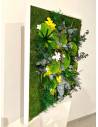 Tableau végétal stabilisé carré XL orchid Jaune et Blanc, vue 2