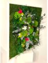 Tableau végétal stabilisé carré XL orchid Fuchsia et Blanc, vue 2