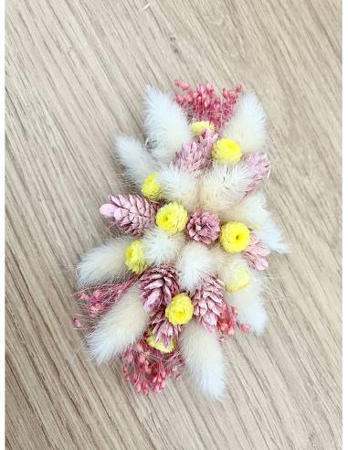 Barrette de fleurs séchées - Girly spring, vue 4