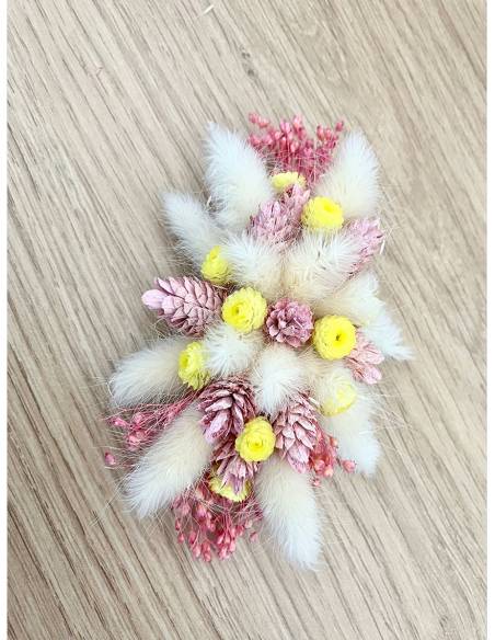 Barrette de fleurs séchées - Girly spring, vue 4