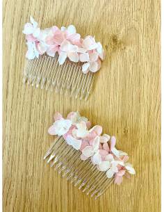 Peigne en fleurs préservées - Baby Blossom Rosée