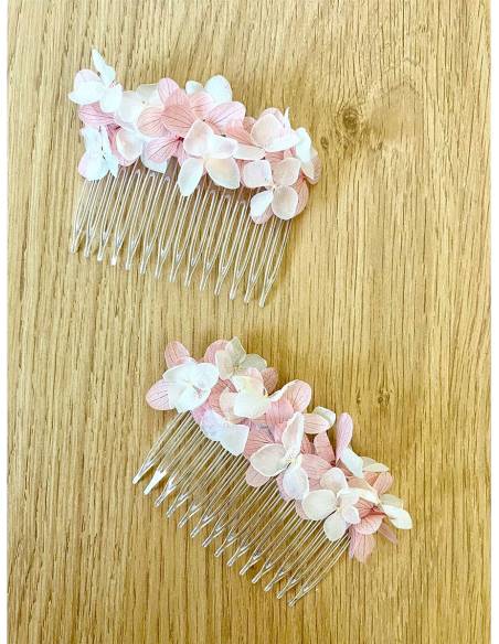 Peigne en fleurs préservées - Baby Blossom Rosée
