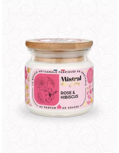 Bougie parfumée au parfum de Grasse - Rose Hibiscus, vue 1