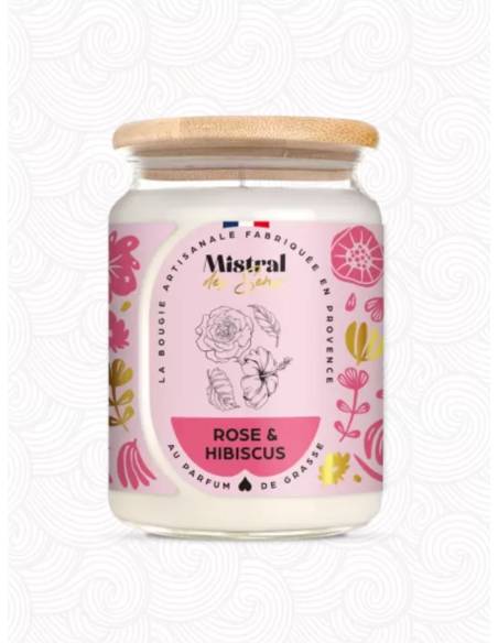 Bougie parfumée au parfum de Grasse - Rose Hibiscus