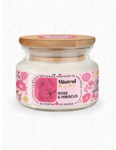 Bougie parfumée au parfum de Grasse - Rose Hibiscus, vue 2