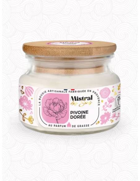 Bougie parfumée au parfum de Grasse - Pivoive Dorée, vue 2