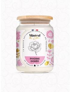 Bougie parfumée au parfum de Grasse - Pivoive Dorée