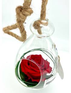 Suspension globe "Rose éternelle Rouge" 2