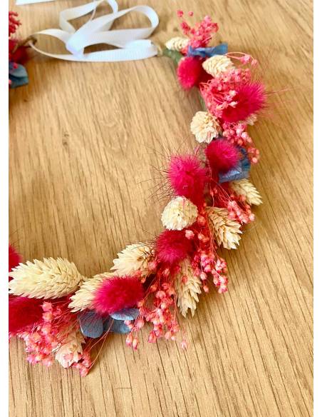 Couronne de fleurs - Hortensia et fleurs sechées
