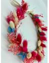 Couronne de fleurs - Hortensia et fleurs sechées, vue 3