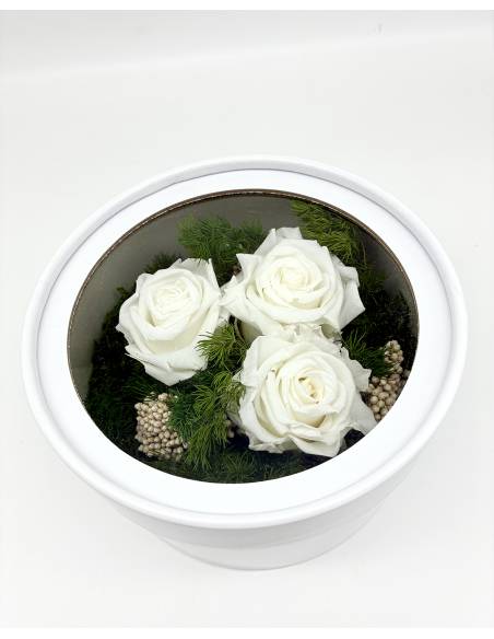 Boîte cadeau roses éternelles Blanches