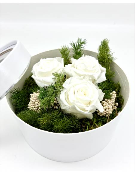 Boîte cadeau roses éternelles Blanches, vue 2