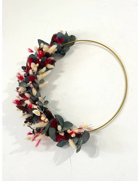 Cercle Floral Bois de Rubis - décoration murale fleurs séchées, vue 5