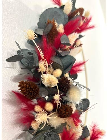 Cercle Floral Bois de Rubis - décoration murale fleurs séchées, vue 2