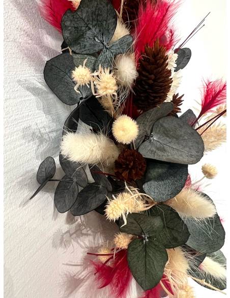 Cercle Floral Bois de Rubis - décoration murale fleurs séchées, vue 4